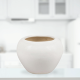 White apple-style ceramic planter