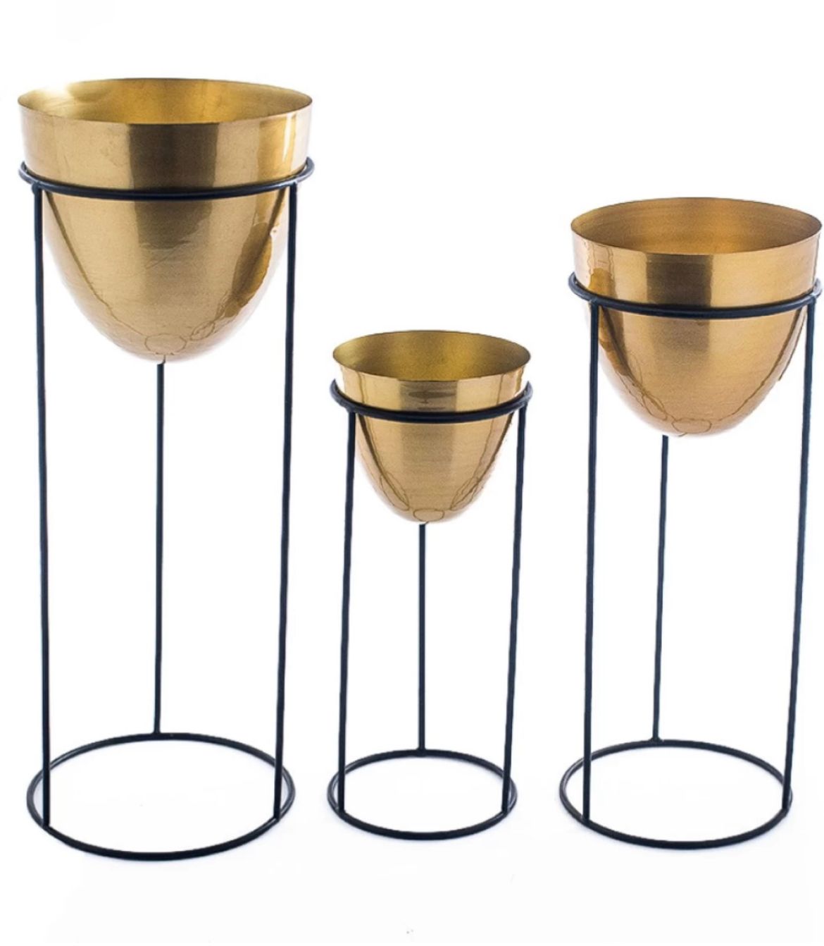 Golden indoor pot and stand combo
