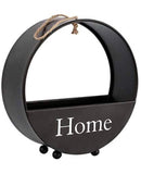 Wall-mounted circular black planter