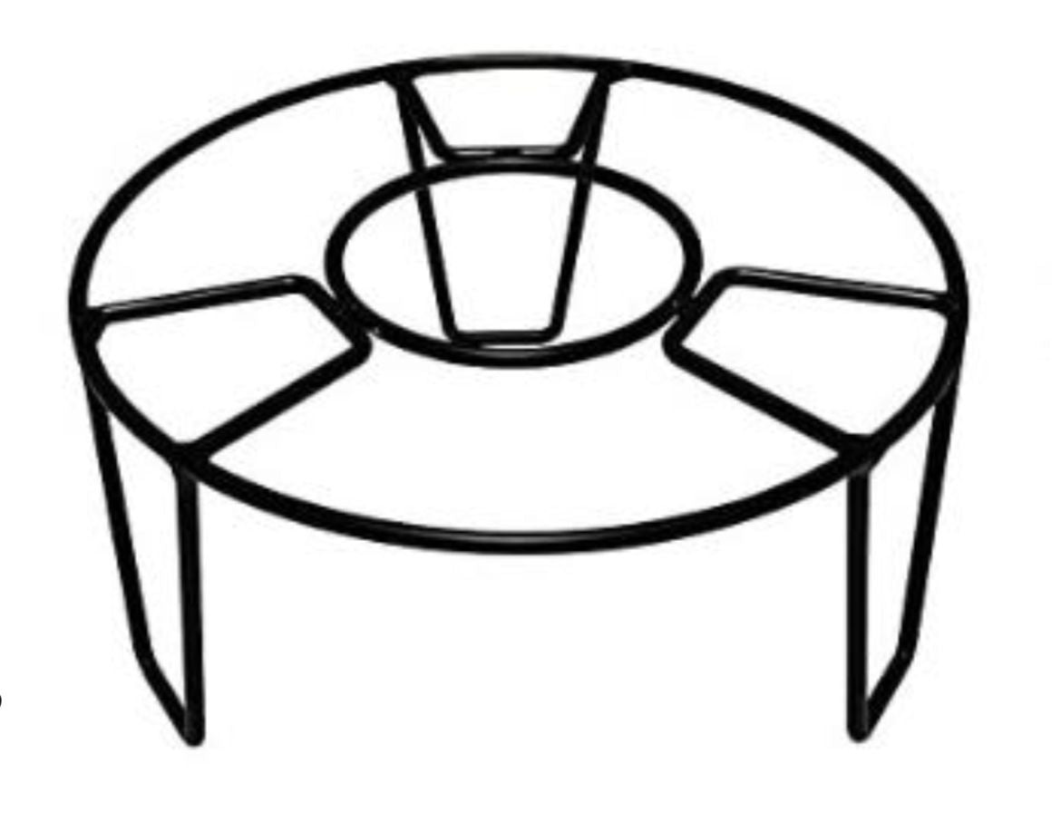 Round single pot stand - black
