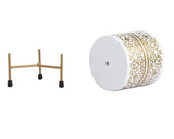 Golden motif white ceramic planter