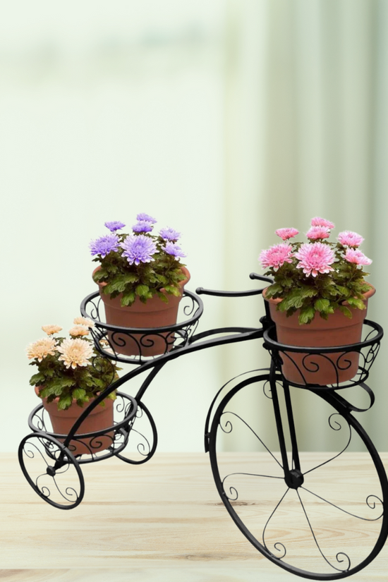 3-pot decorative cycle planter
