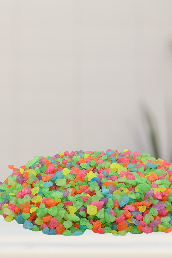 Multicolor glow-in-dark garden stones
