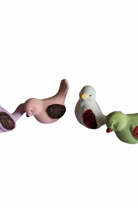 Miniature bird set of 4 for garden decor