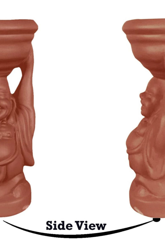 Laughing Buddha terracotta planter

