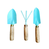 Blue Tool Kit With Wooden Handle by Gardengram 