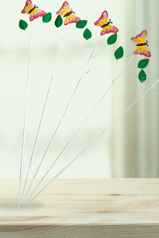 Butterfly Garden Decoration Stakes for Plant Support- Set of 4 | Garden Décor - Gardengram 