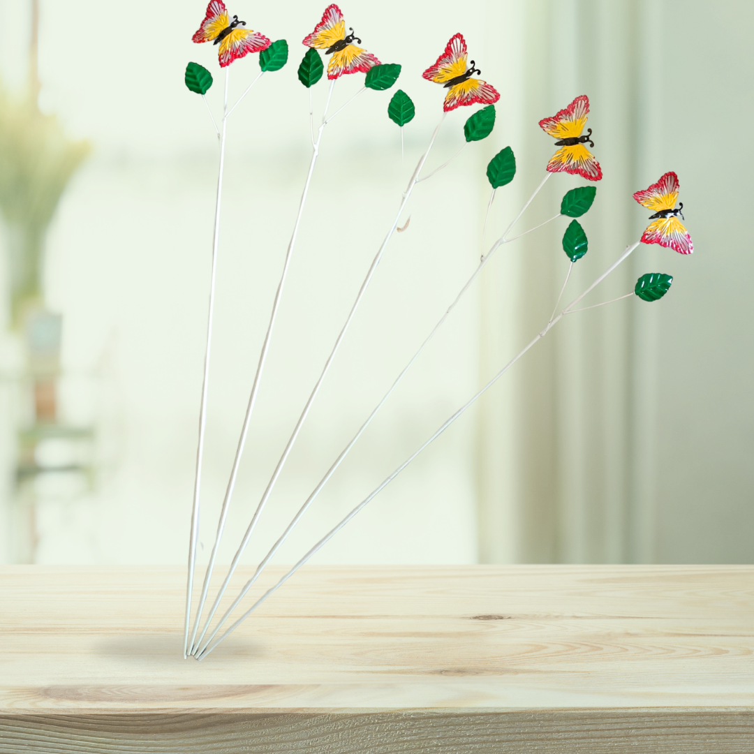 Butterfly Garden Decoration Stakes for Plant Support- Set of 4 | Garden Décor - Gardengram 
