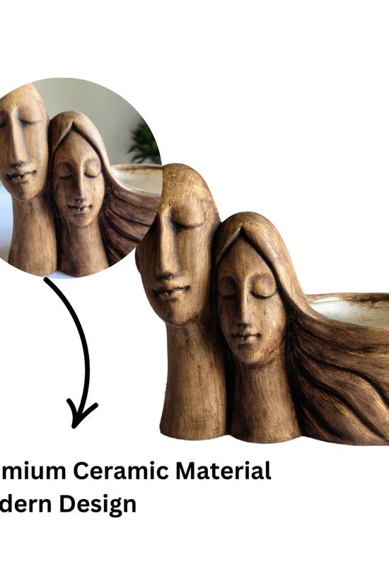 Brown couple planter for decorative plants