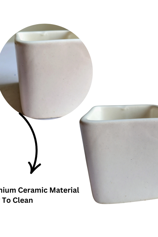 Plain white square ceramic pot