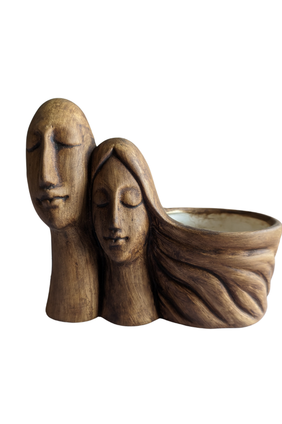 Brown couple planter for decorative plants
