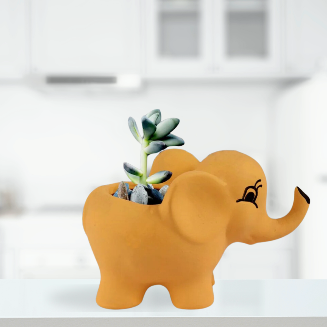 Elephant shaped ceramic pot
