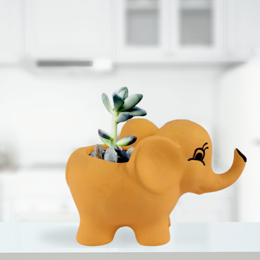 Elephant shaped ceramic pot
