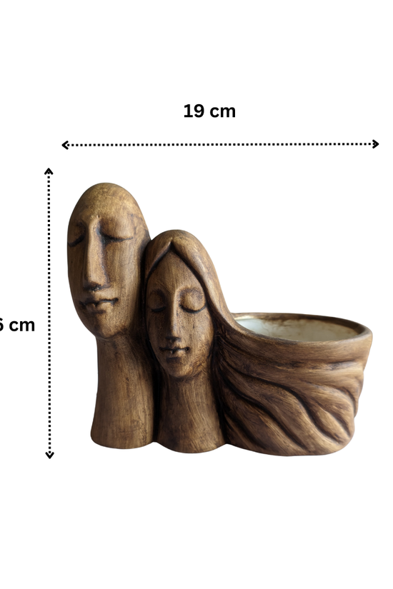 Brown couple planter for decorative plants