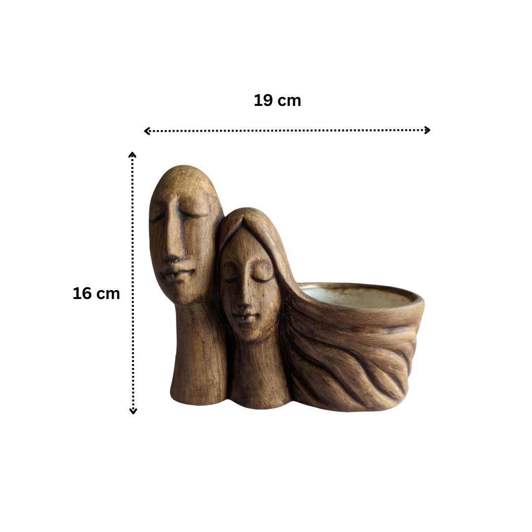 Brown couple planter for decorative plants