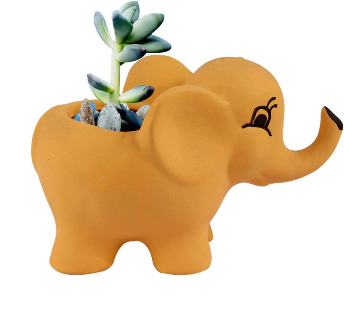 Elephant shaped ceramic pot

