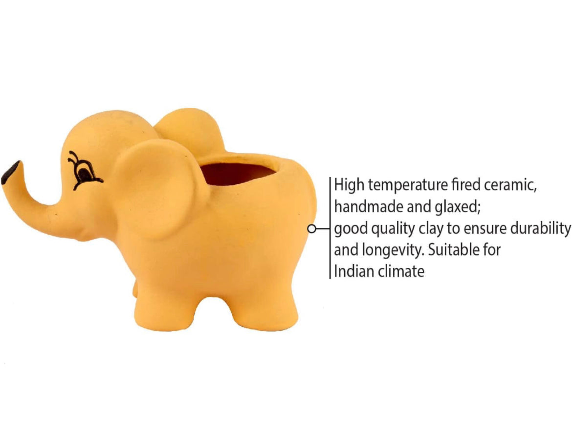 Cute Elephant Ceramic Planter