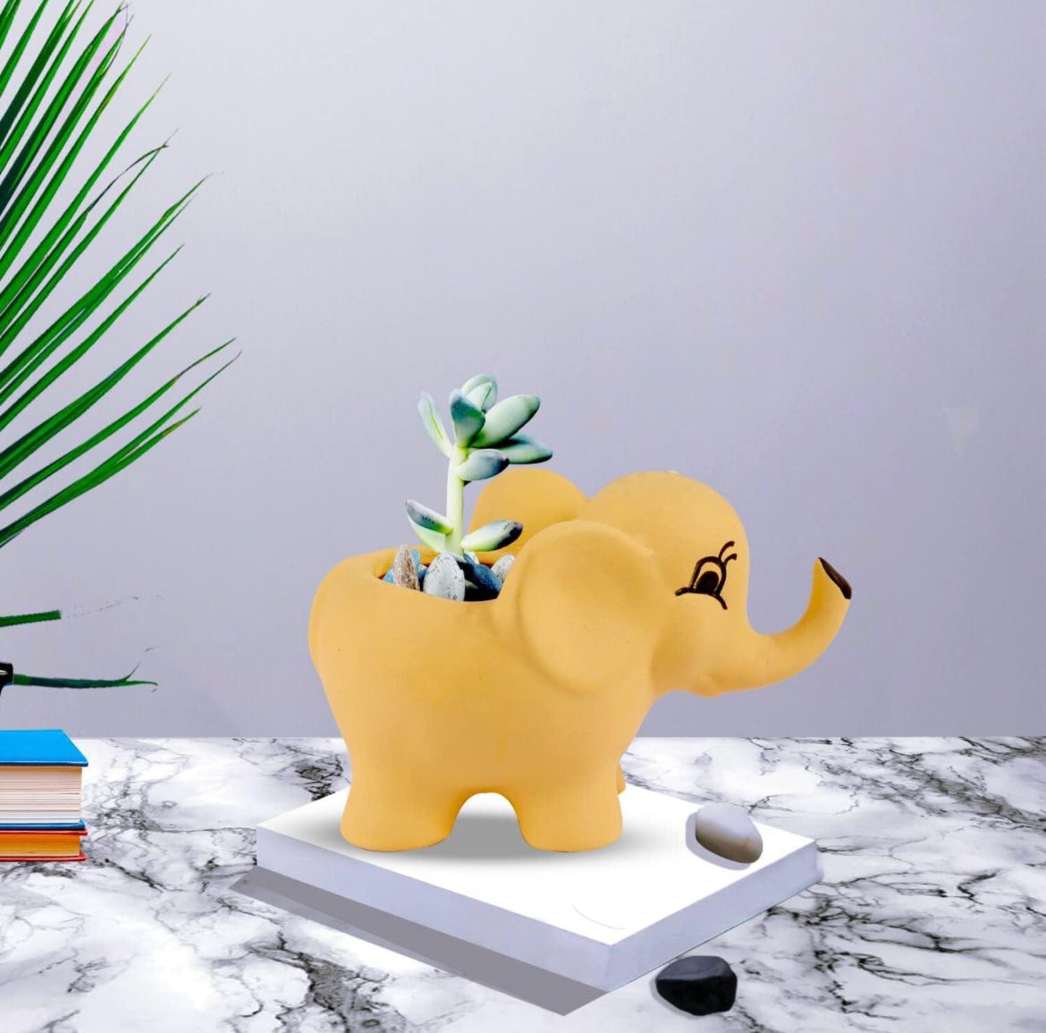 Elephant shaped ceramic pot
