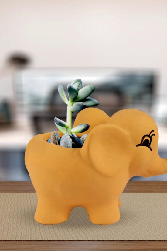 Elephant shaped ceramic pot
