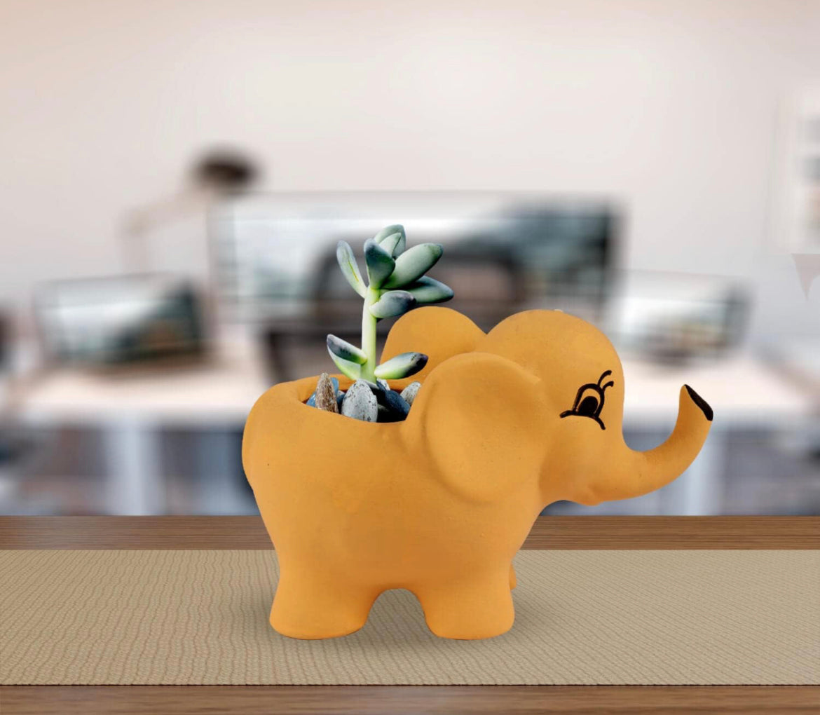 Elephant shaped ceramic pot
