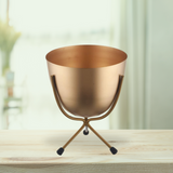 Golden pot with stand | Pots with stand for indoor gardening