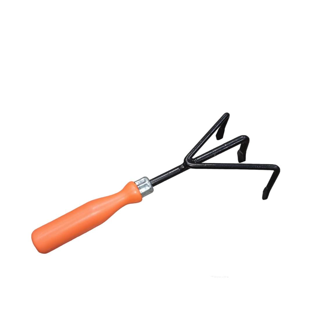 Garden hand cultivator with PVC grip
