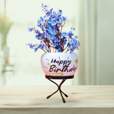Happy Birthday Metal Planter With Stand