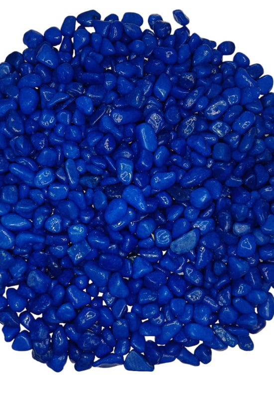 Dark blue polished decorative pebbles

