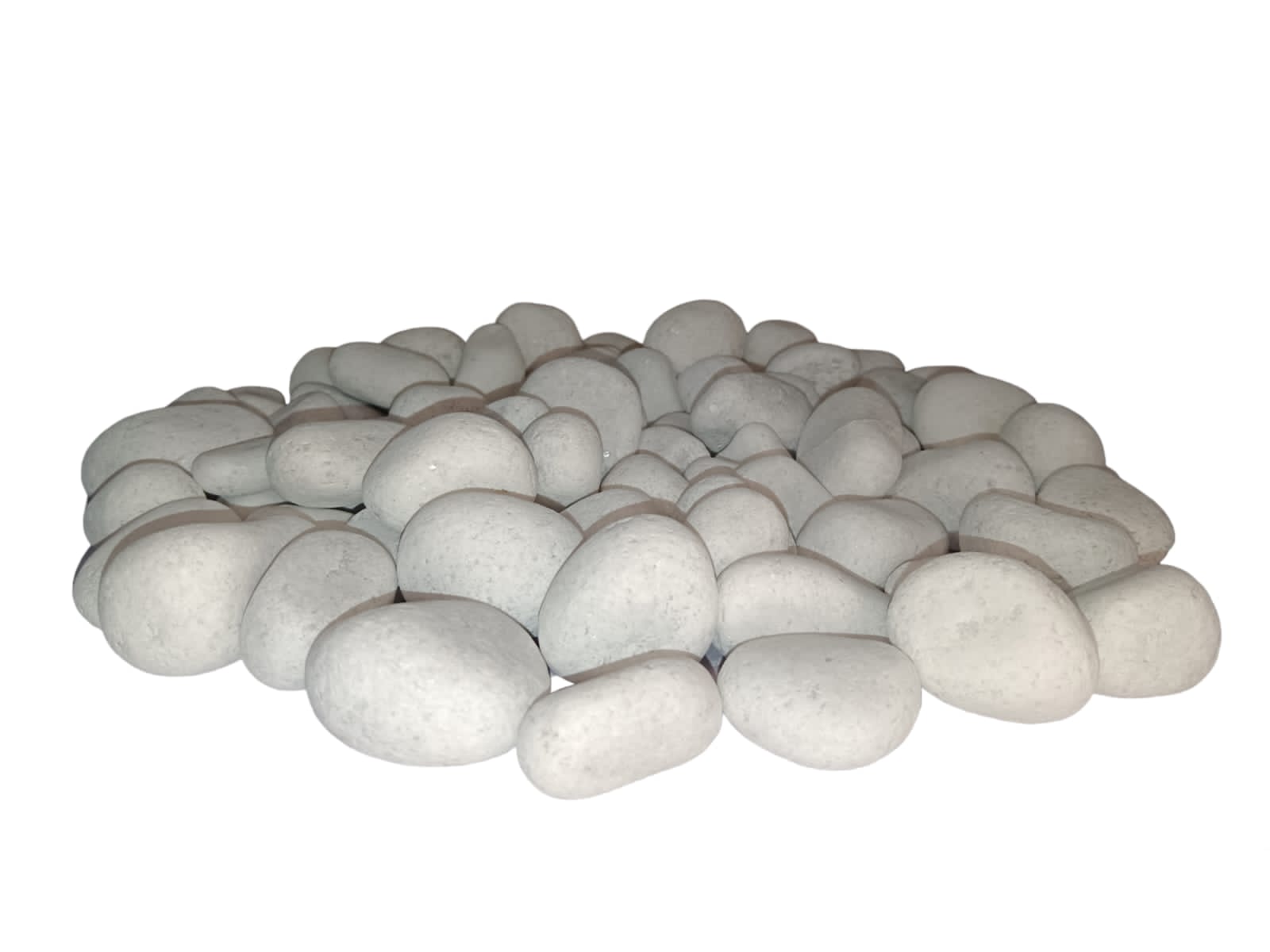 Unpolished decorative white pebbles
