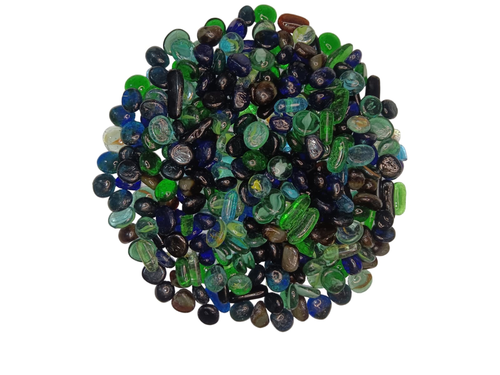 Mixed glass pebbles for home garden
