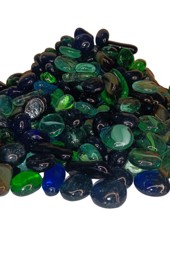 Mixed glass pebbles for home garden
