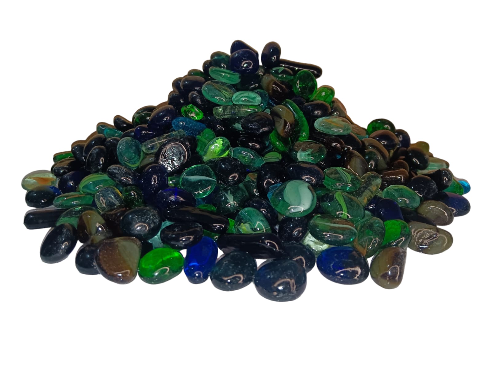 Mixed glass pebbles for home garden
