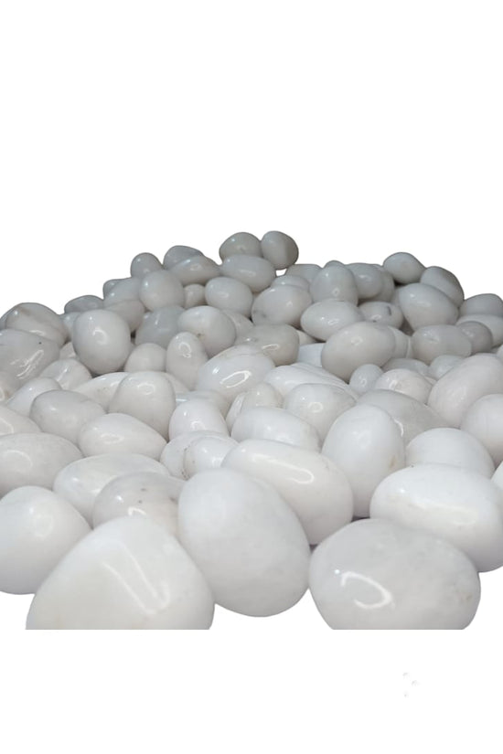 Half kg white polished pebbles
