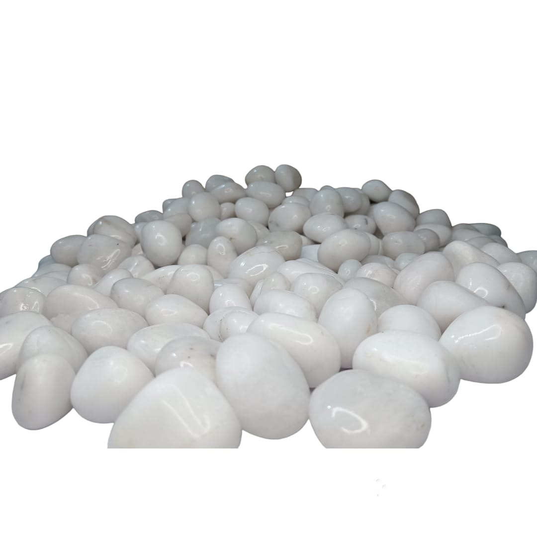 Half kg white polished pebbles
