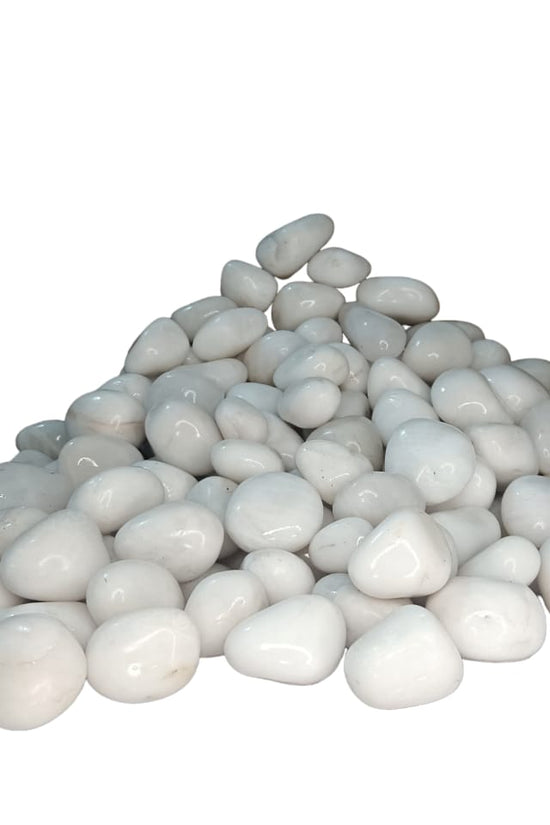 Half kg white polished pebbles
