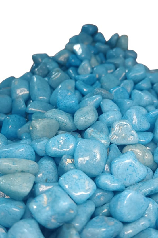 Sky blue polished stones
