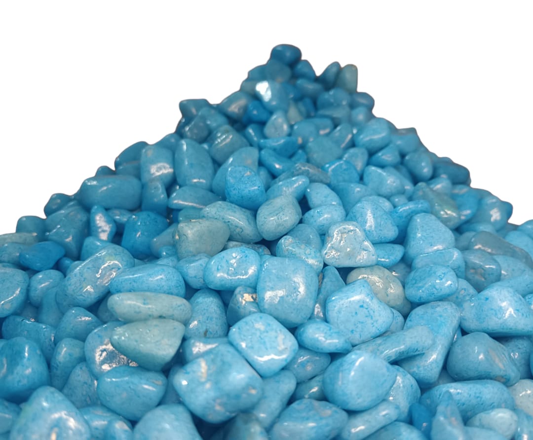 Sky blue polished stones
