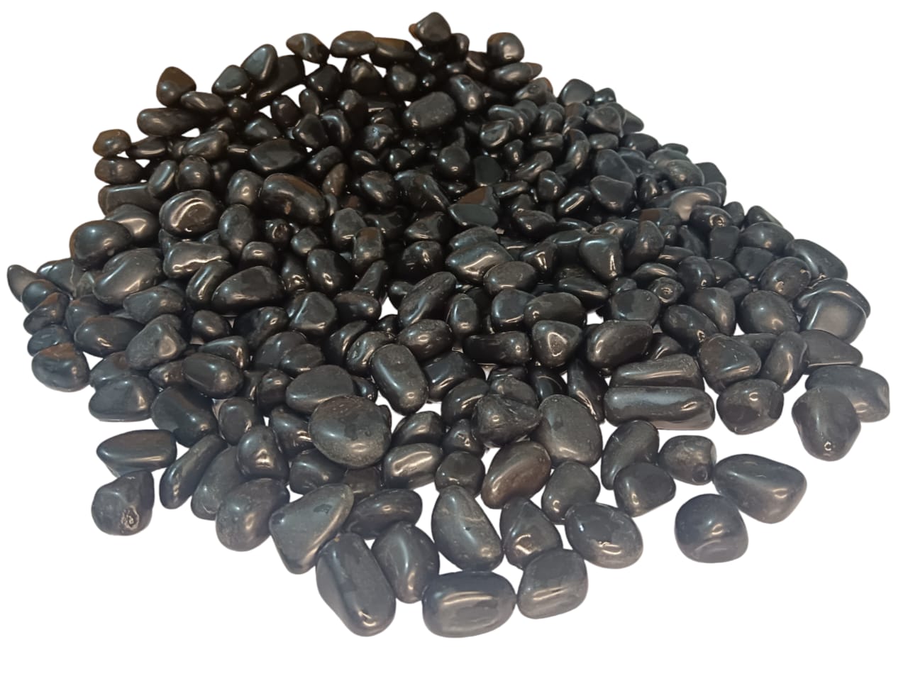 Black polished decorative pebbles
