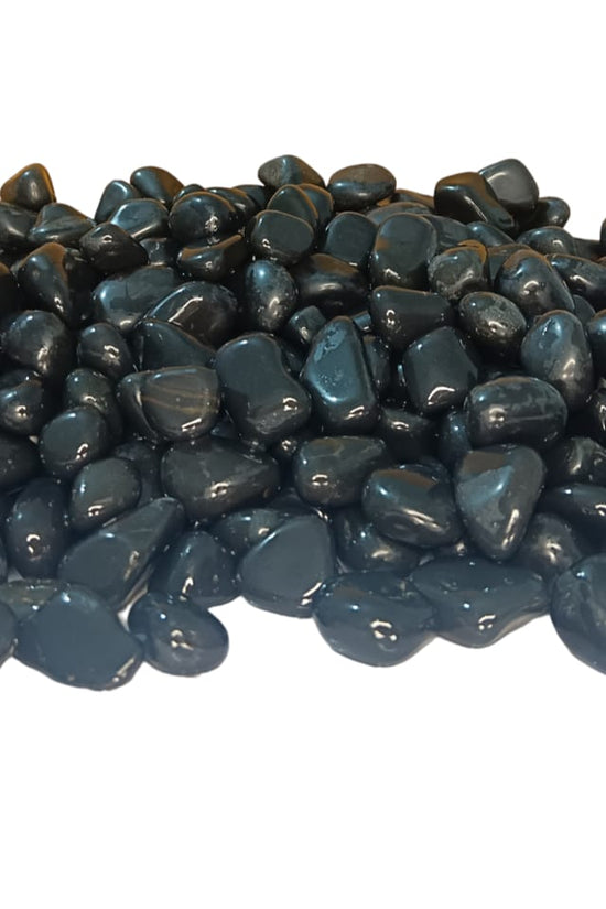 Black polished decorative pebbles

