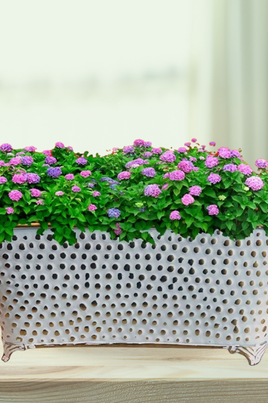 Ivory and gold rectangle plant pot
