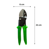 Garden pruner with measurements on a white background