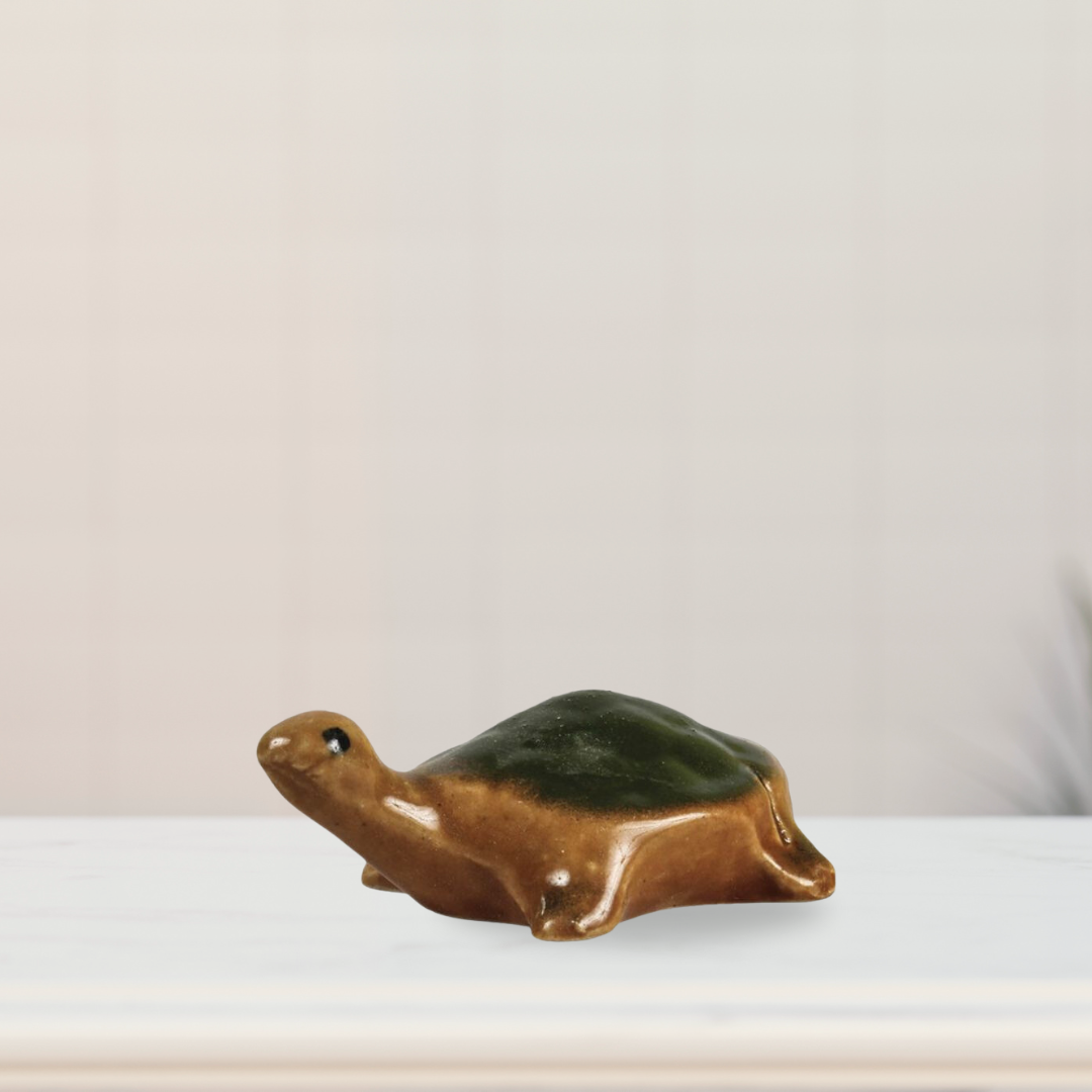 Colorful garden tortoise miniature
