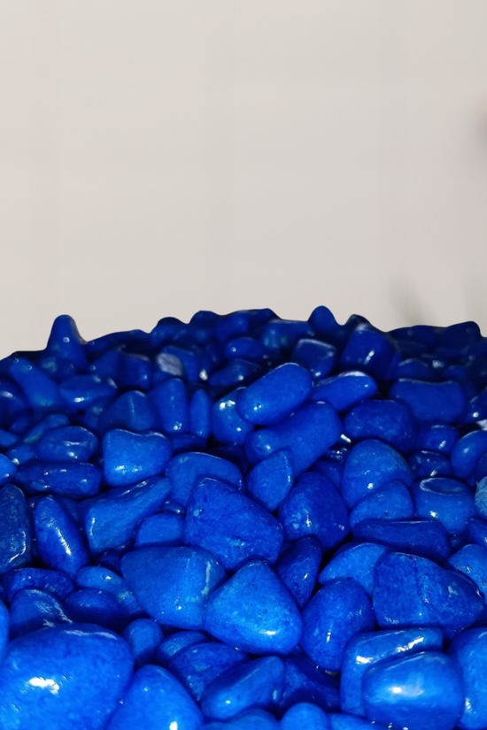 Dark blue polished decorative pebbles
