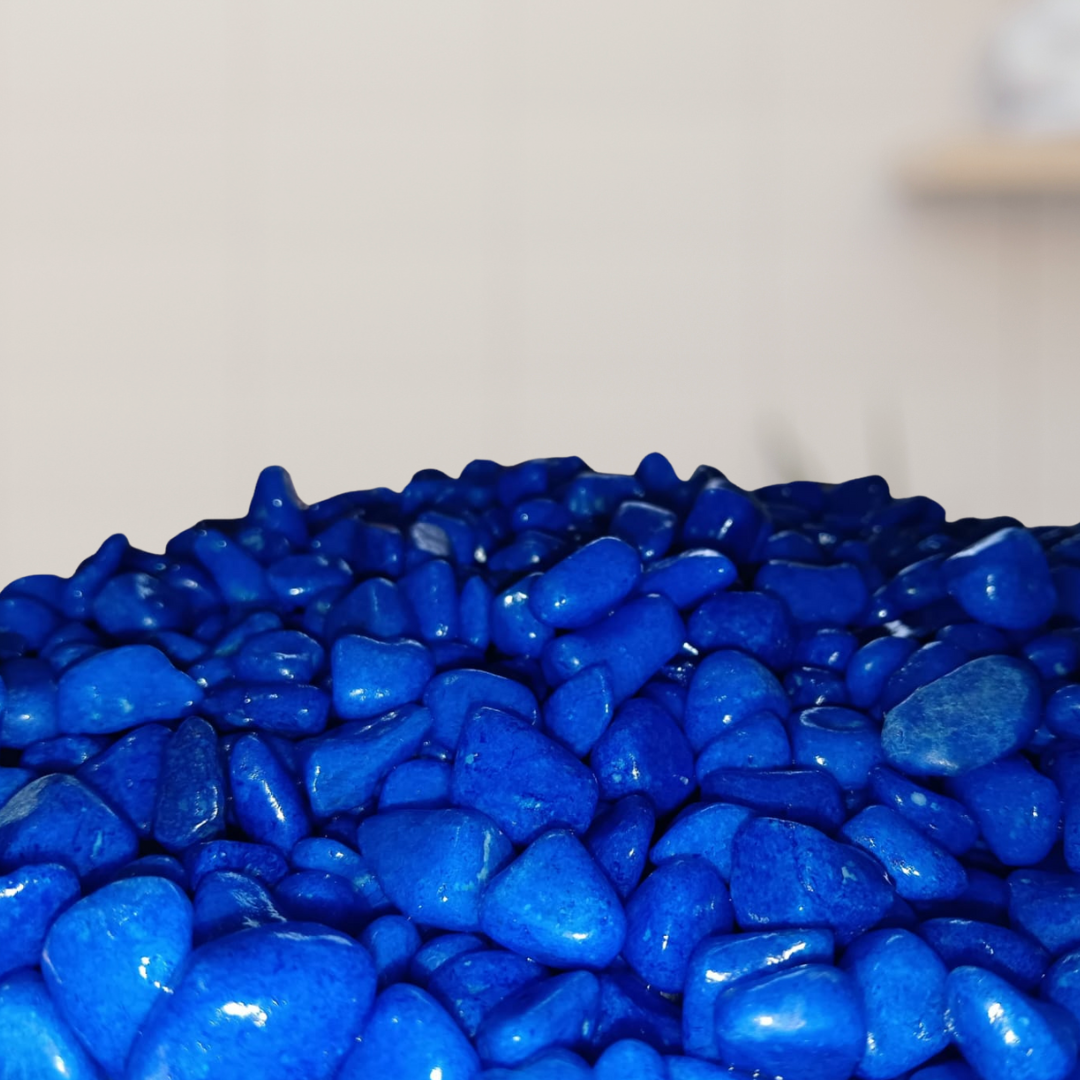 Dark blue polished decorative pebbles
