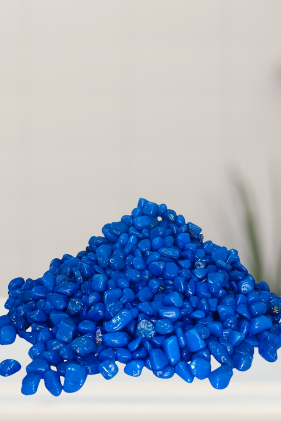 Dark blue polished decorative pebbles
