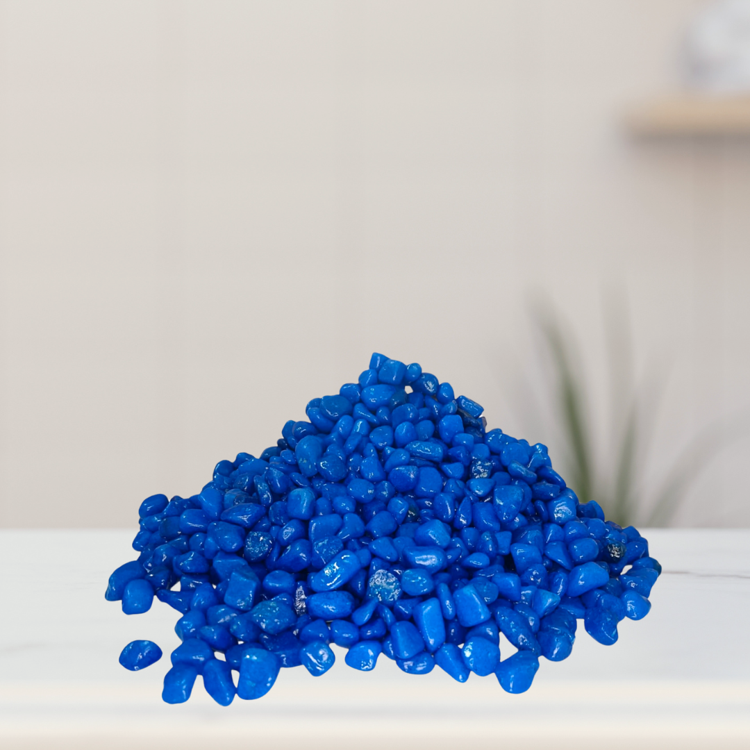 Dark blue polished decorative pebbles
