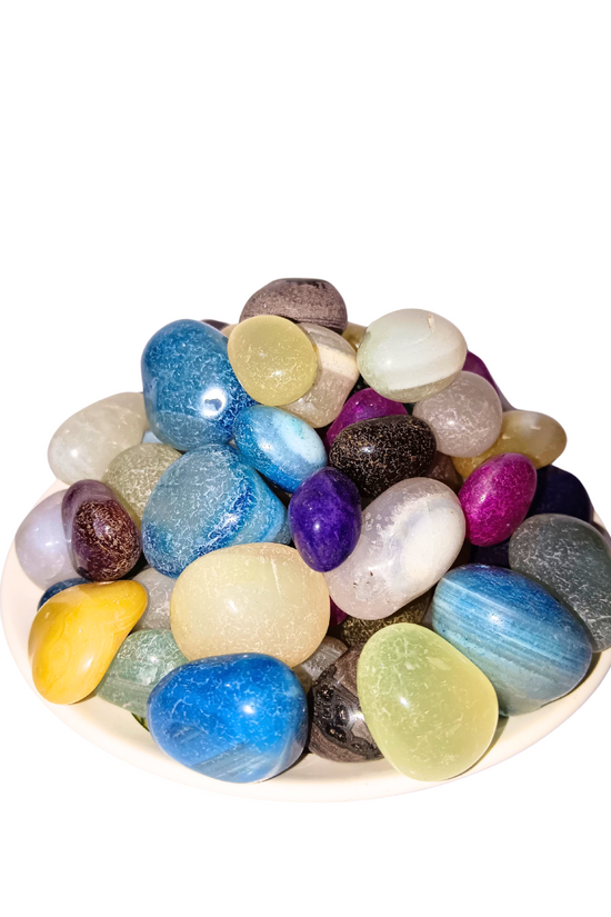 Multi-color polished garden stones
