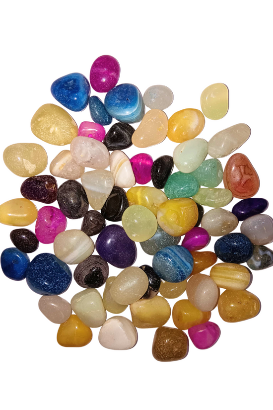 Multi-color polished garden stones
