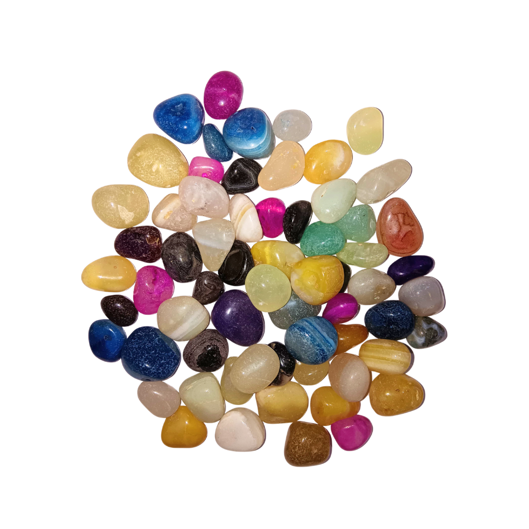 Multi-color polished garden stones
