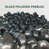 Pebbles Set of 3  Black Polished Pebbles- Gardengram